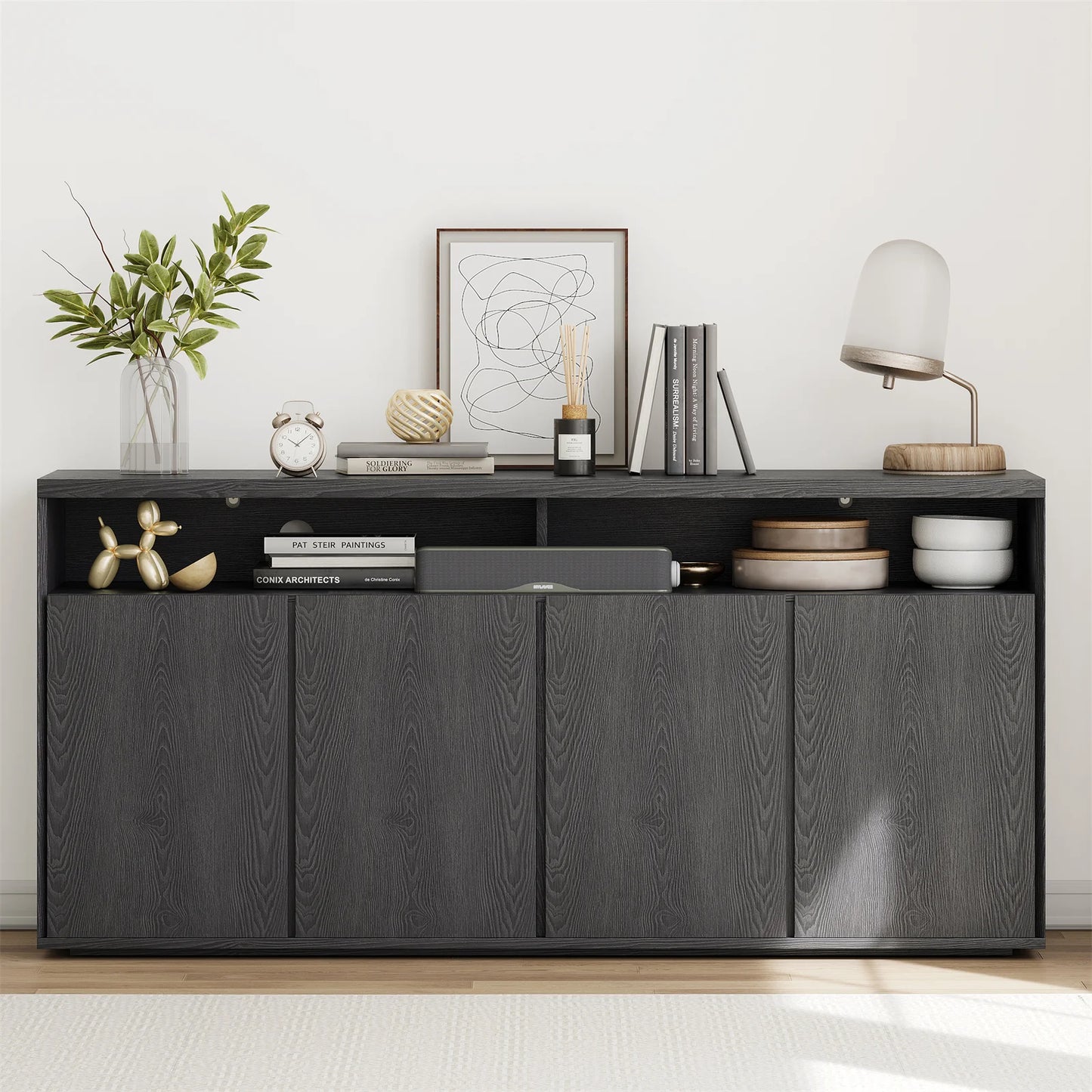 Buffets Cabinet 63" L 4 door storage