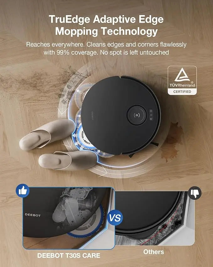 Robot Vacuum ZeroTangle Technology Hot Water Mop Washing, Self-Emptying