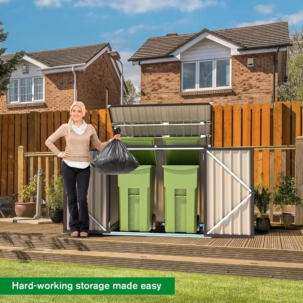 46 Cu.Ft Outdoor Trash Can Storage Bike Storage Shed