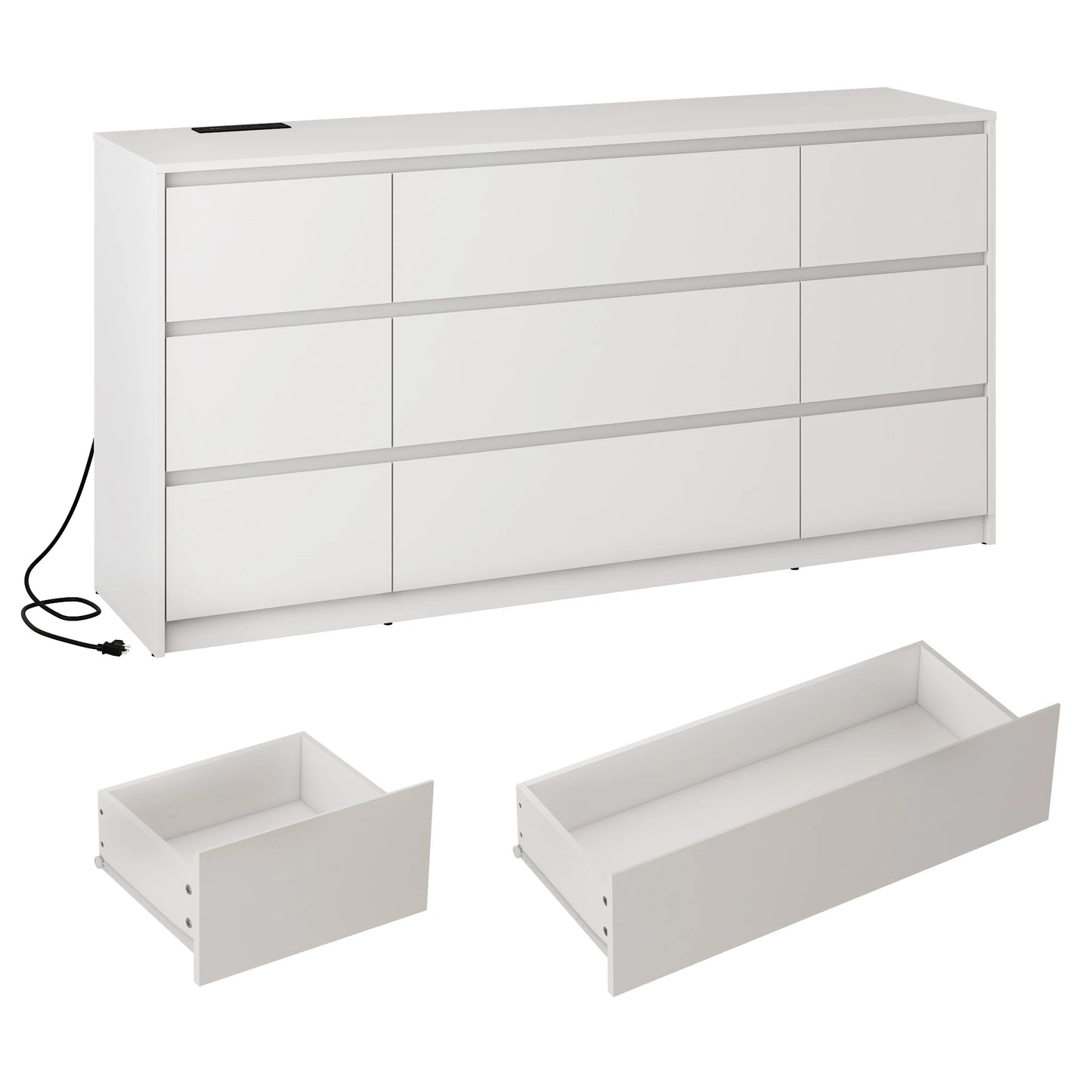 9 Drawer Dresser for Bedroom 63 inches long