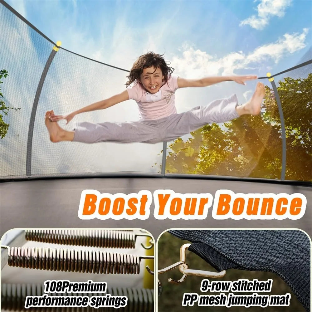 16FT Trampoline with Basketball hoop