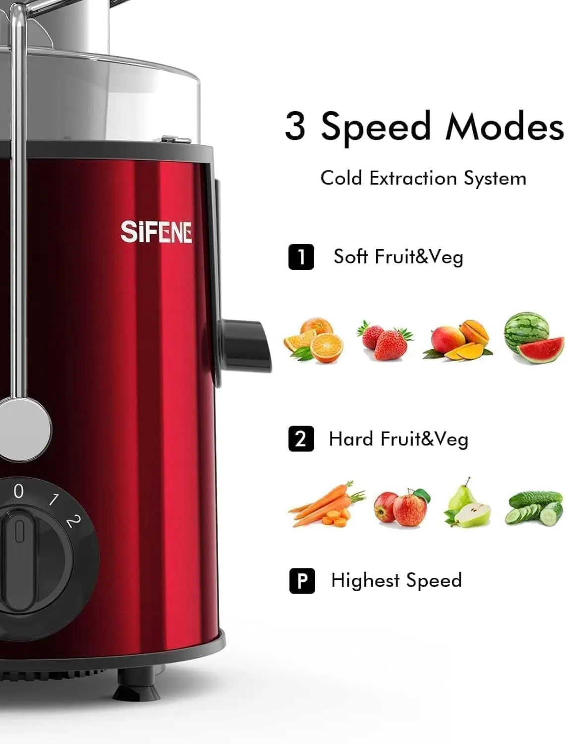 SiFENE 3"Centrifugal Juicer Extractor for Fruits & Vegetables