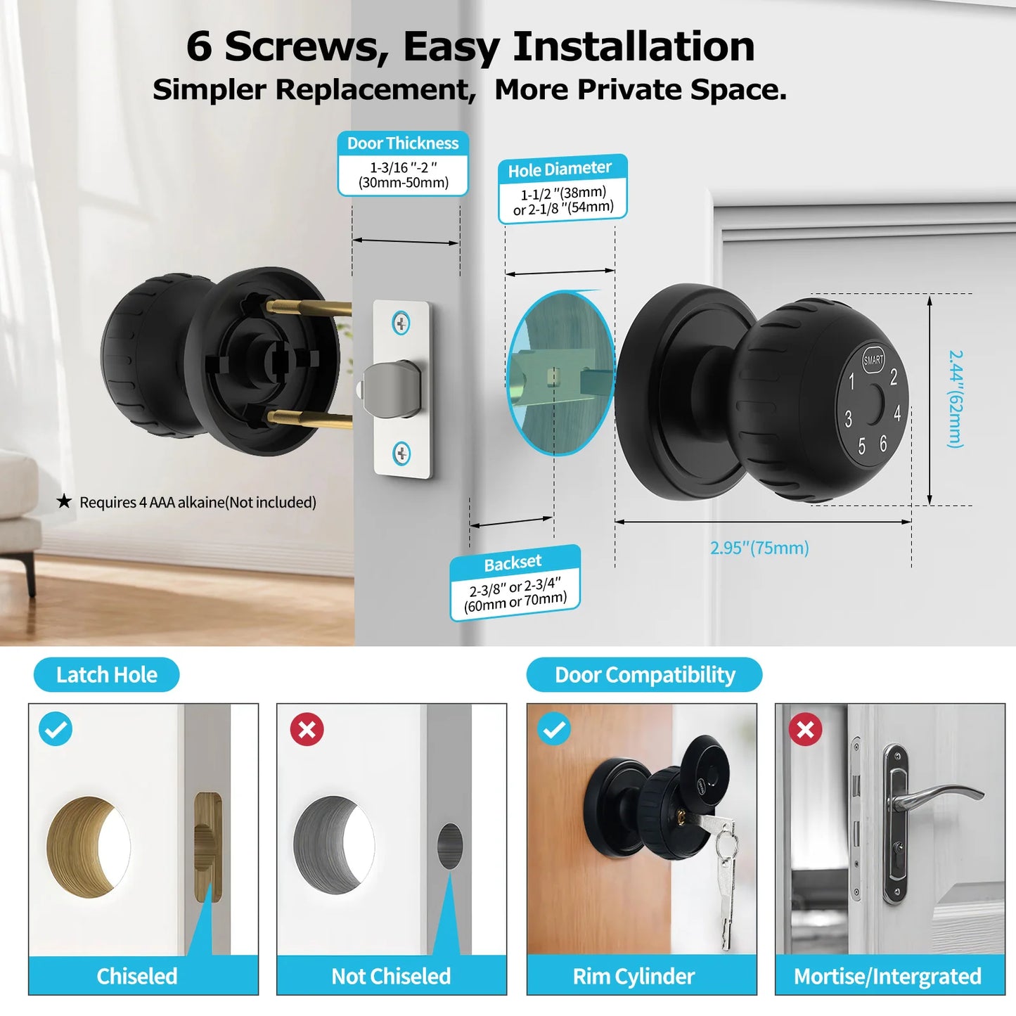 Viladepot Smart Lock Fingerprint Door Lock