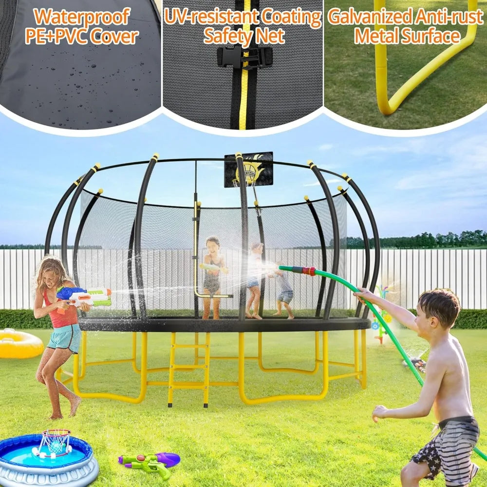 16FT Trampoline with Basketball hoop