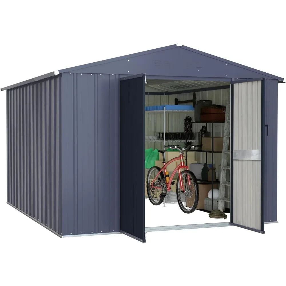 8x10 FT Metal Outdoor Storage Shed