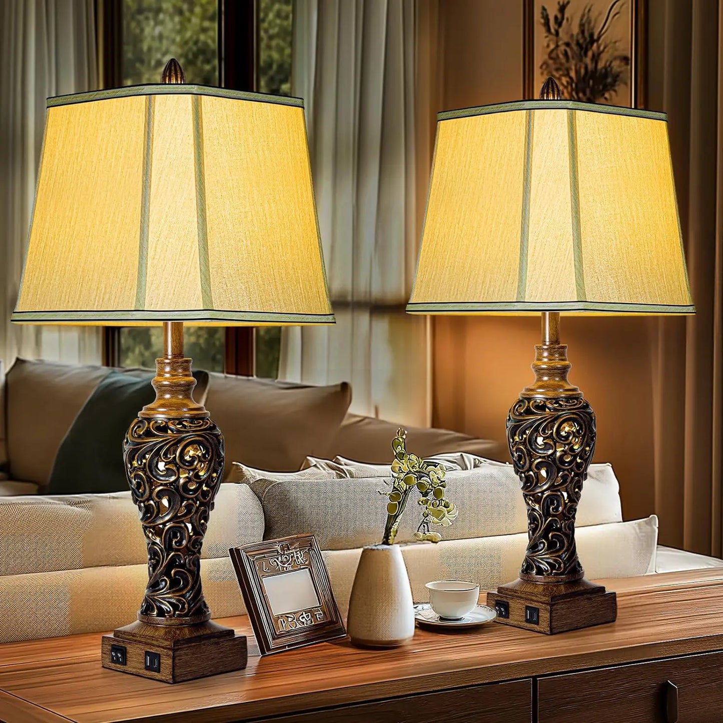 28.5''Tall Farmhouse Table Lamp Set of 2