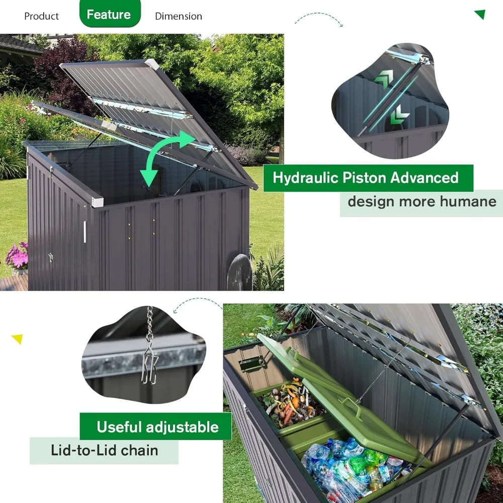 46 Cu.Ft Outdoor Trash Can Storage Bike Storage Shed
