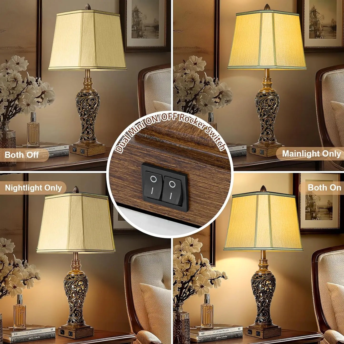 28.5''Tall Farmhouse Table Lamp Set of 2