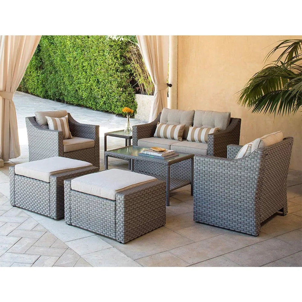 7-Piece Outdoor Wicker Patio