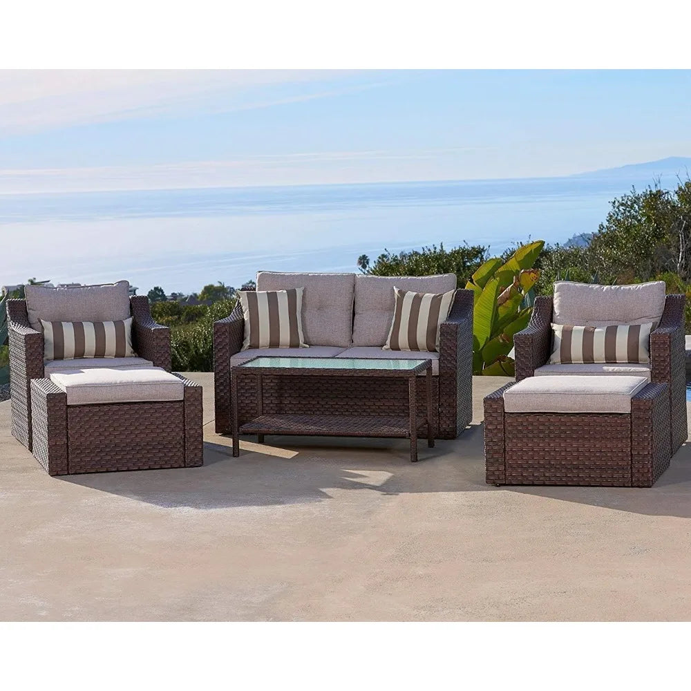 7-Piece Outdoor Wicker Patio