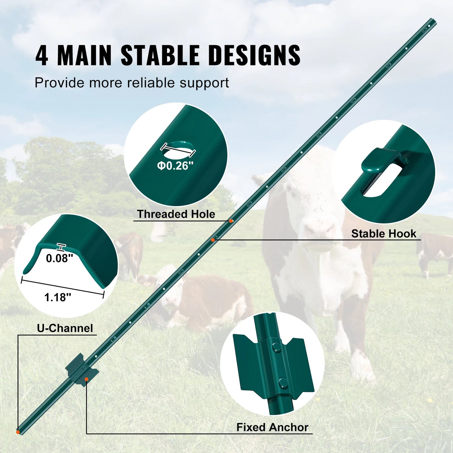 T- Type Heavy Duty Metal Fence Posts
