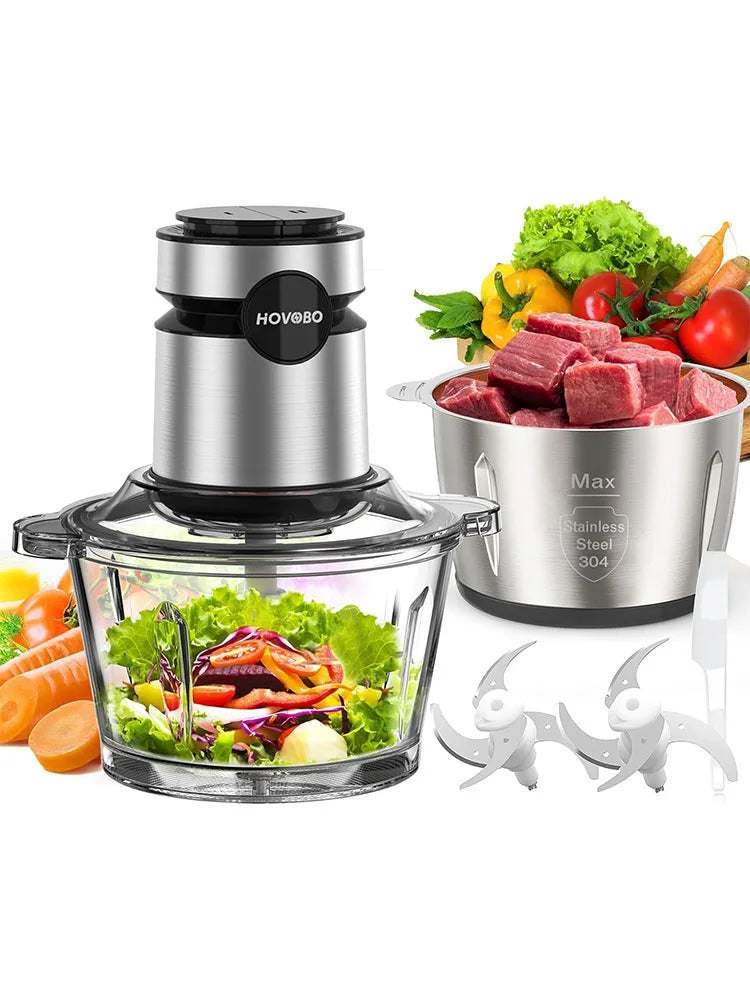 2 Speeds 500W Electric Food Processor