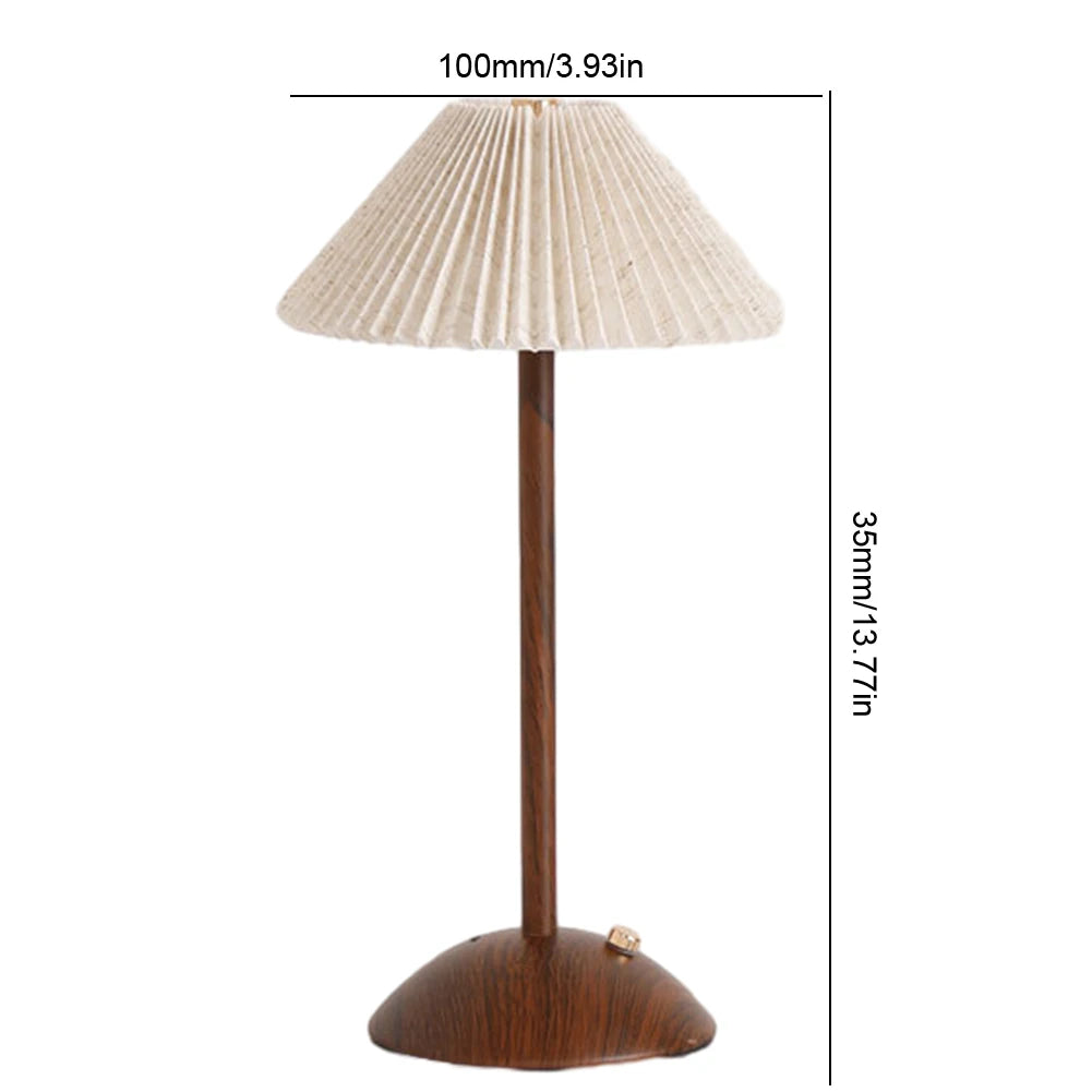 Portable LED small Desk Lamp Wood Base