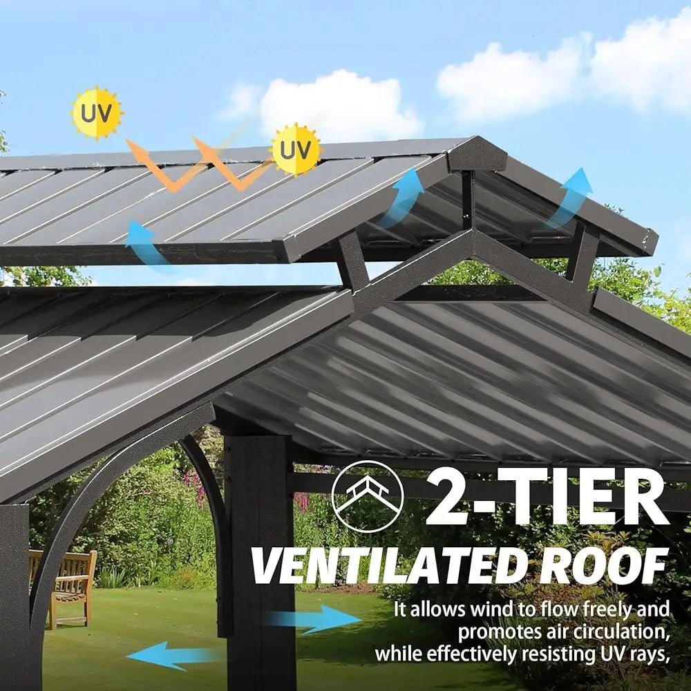 Hardtop Grill Gazebo Canopy Outdoor BBQ Shelter