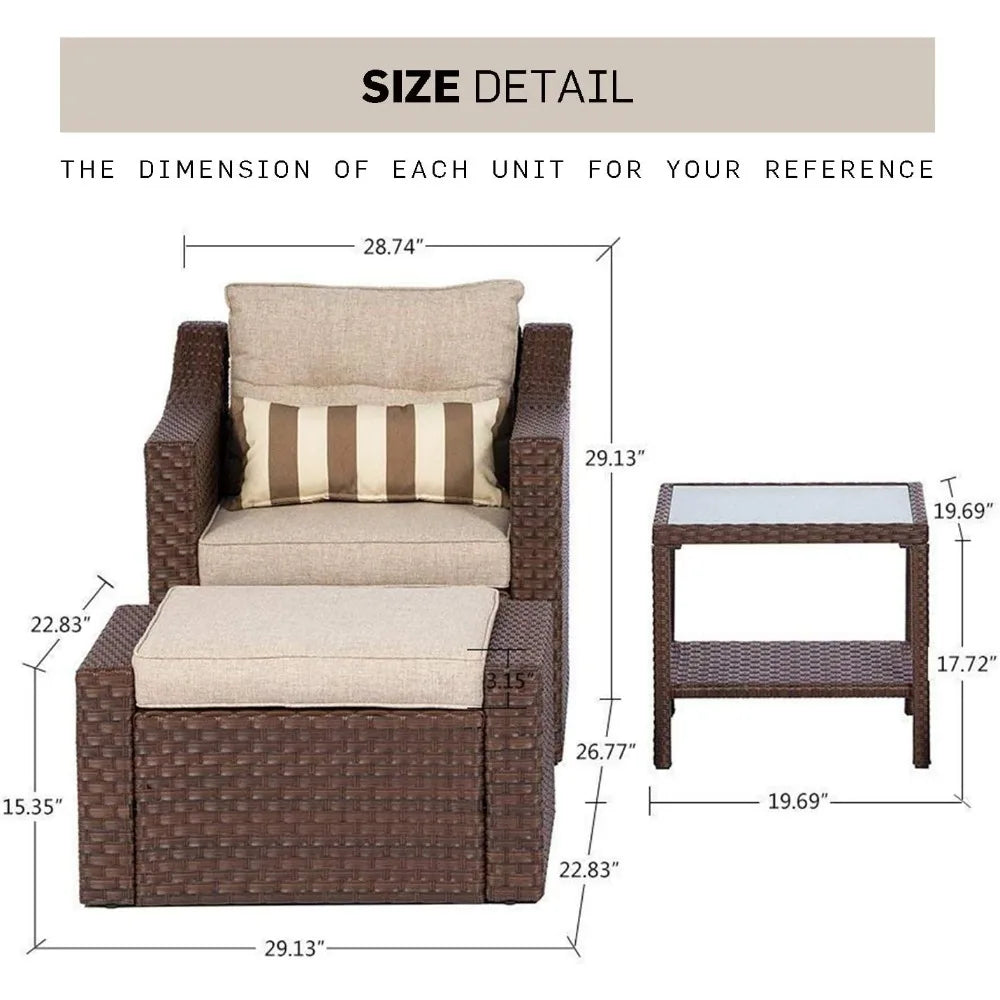 7-Piece Outdoor Wicker Patio