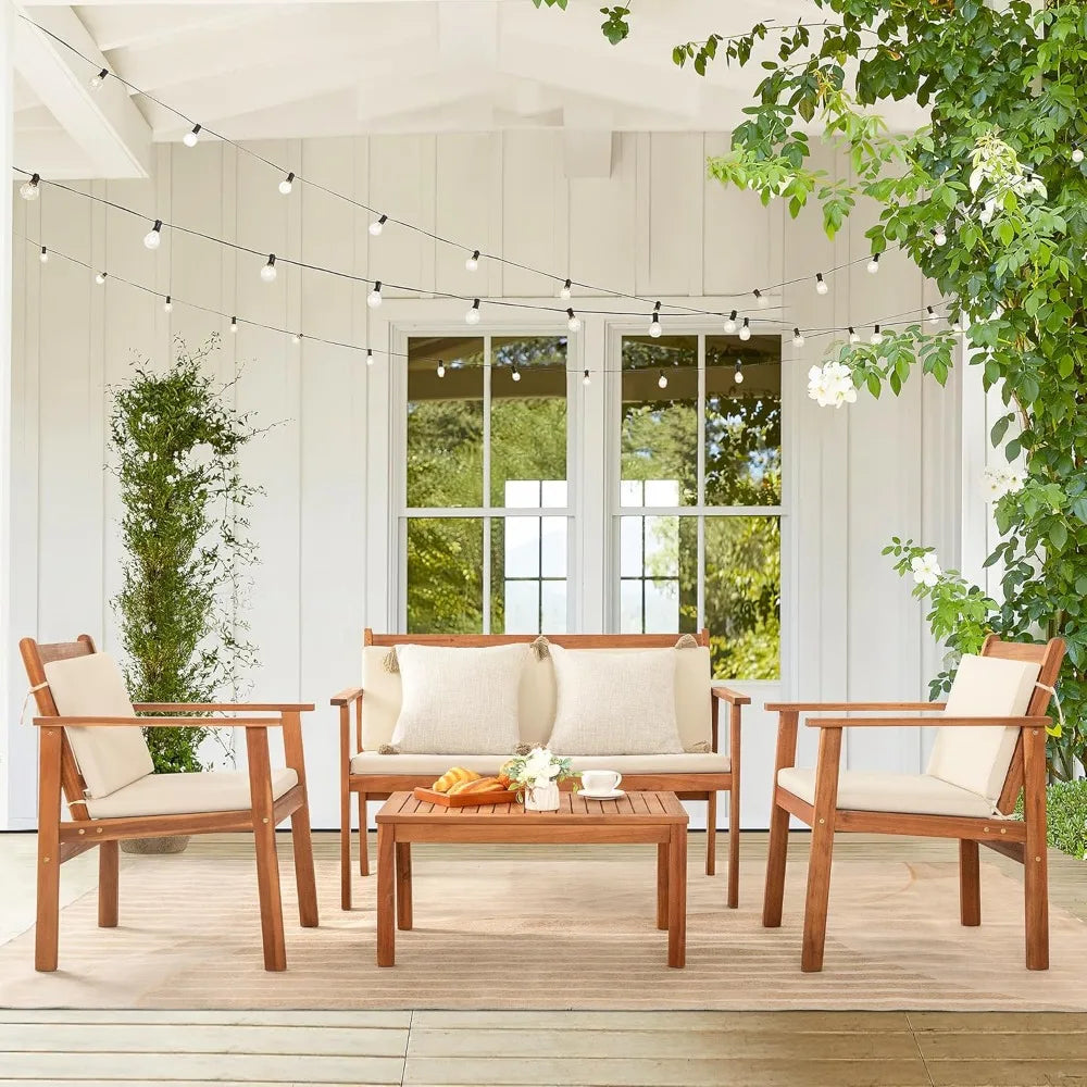 4 Piece Outdoor patio Table Chair Set
