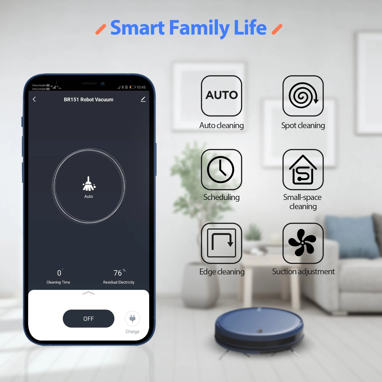 GOOVI BR151 Robot Vacuum Cleaner 6000Pa Strong Suction