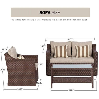 7-Piece Outdoor Wicker Patio
