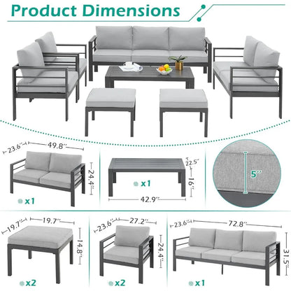 seven pieces Modern Outdoor Patio Furniture