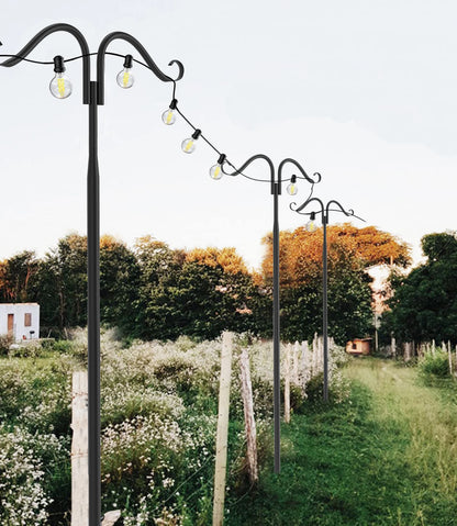 2 Pack Outdoor String Light Poles Multi-purpose hangers