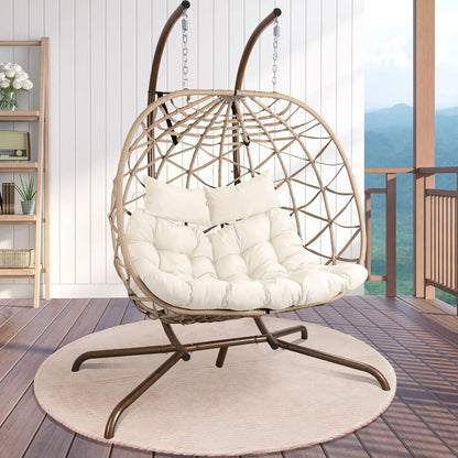 Two person Outdoor Egg Swing Chair with Stand.