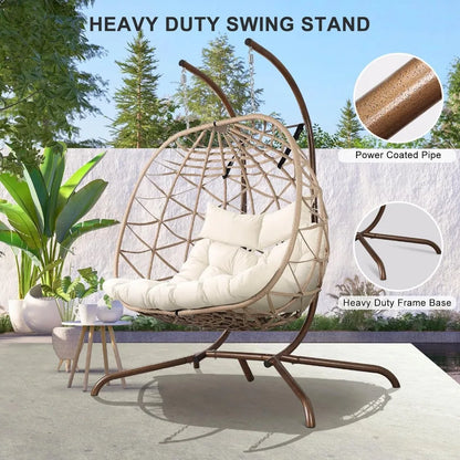 Two person Outdoor Egg Swing Chair with Stand.