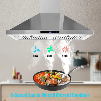 Wall Mount Kitchen 30 inch Duct Convertible Range Hood 700CFM