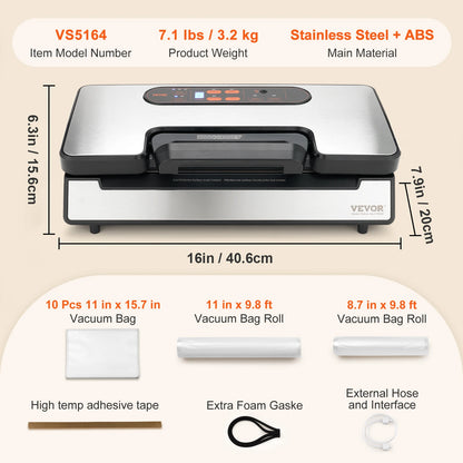 VEVOR 130W Vacuum Sealer Food Packaging Machine