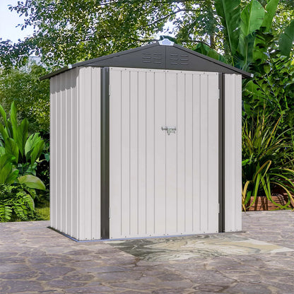 Victone 6' x 4' Metal Outdoor Storage Shed.