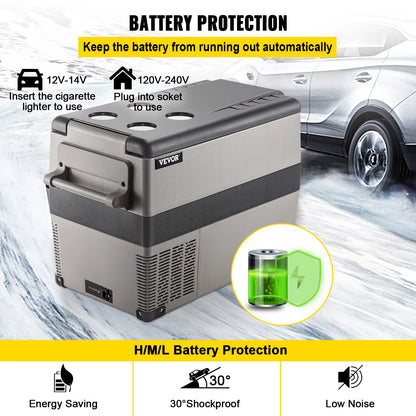 VEVOR Portable Small Car Freezer 45L Mini Car Refrigerator 60W Cooler 12V Portable Vehicle Car Fridge For Home and Outdoor Use
