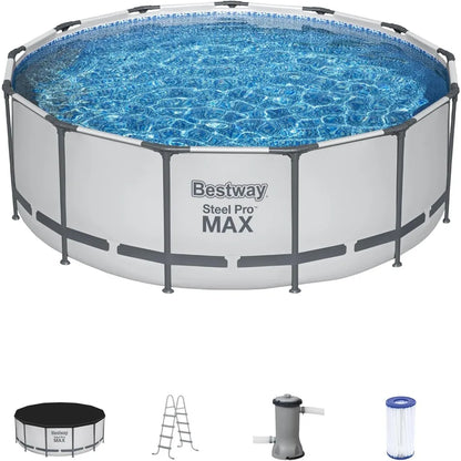 Round Metal Frame above Ground Outdoor Swimming Pool Set