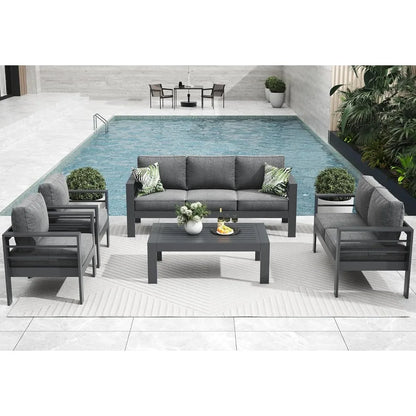 5 Pieces Modern Aluminum Patio Set.