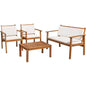4-piece outdoor acacia wood patio set