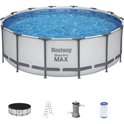 Round Metal Frame above Ground Outdoor Swimming Pool Set