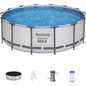 Round Metal Frame above Ground Outdoor Swimming Pool Set