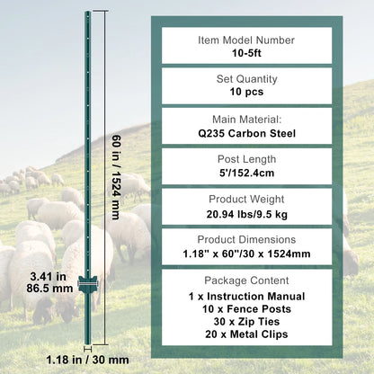 T- Type Heavy Duty Metal Fence Posts