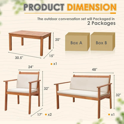 4 Piece Outdoor patio Table Chair Set