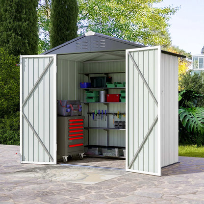Victone 6' x 4' Metal Outdoor Storage Shed.