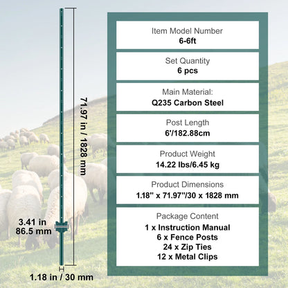 T- Type Heavy Duty Metal Fence Posts