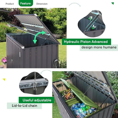 46 Cu.Ft Outdoor Trash Can Storage Bike Storage Shed