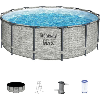 Round Metal Frame above Ground Outdoor Swimming Pool Set