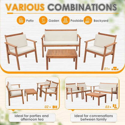 4 Piece Outdoor patio Table Chair Set