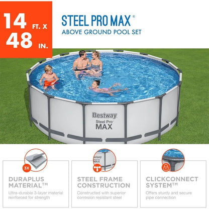 Round Metal Frame above Ground Outdoor Swimming Pool Set