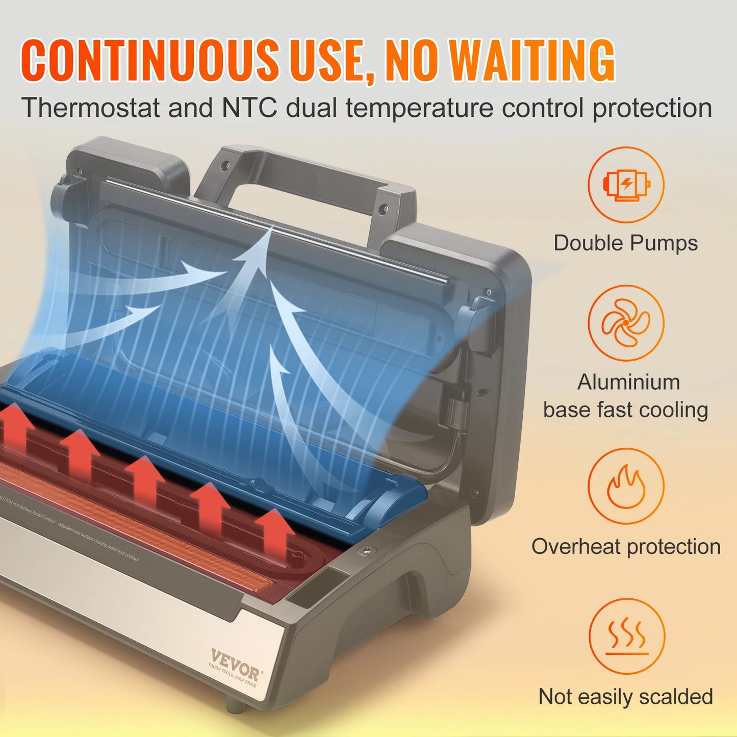 VEVOR 130W Vacuum Sealer Food Packaging Machine