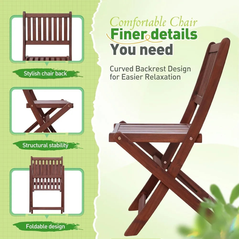 Indoor outdoor 5 Piece Patio Dining Set Acacia Wood