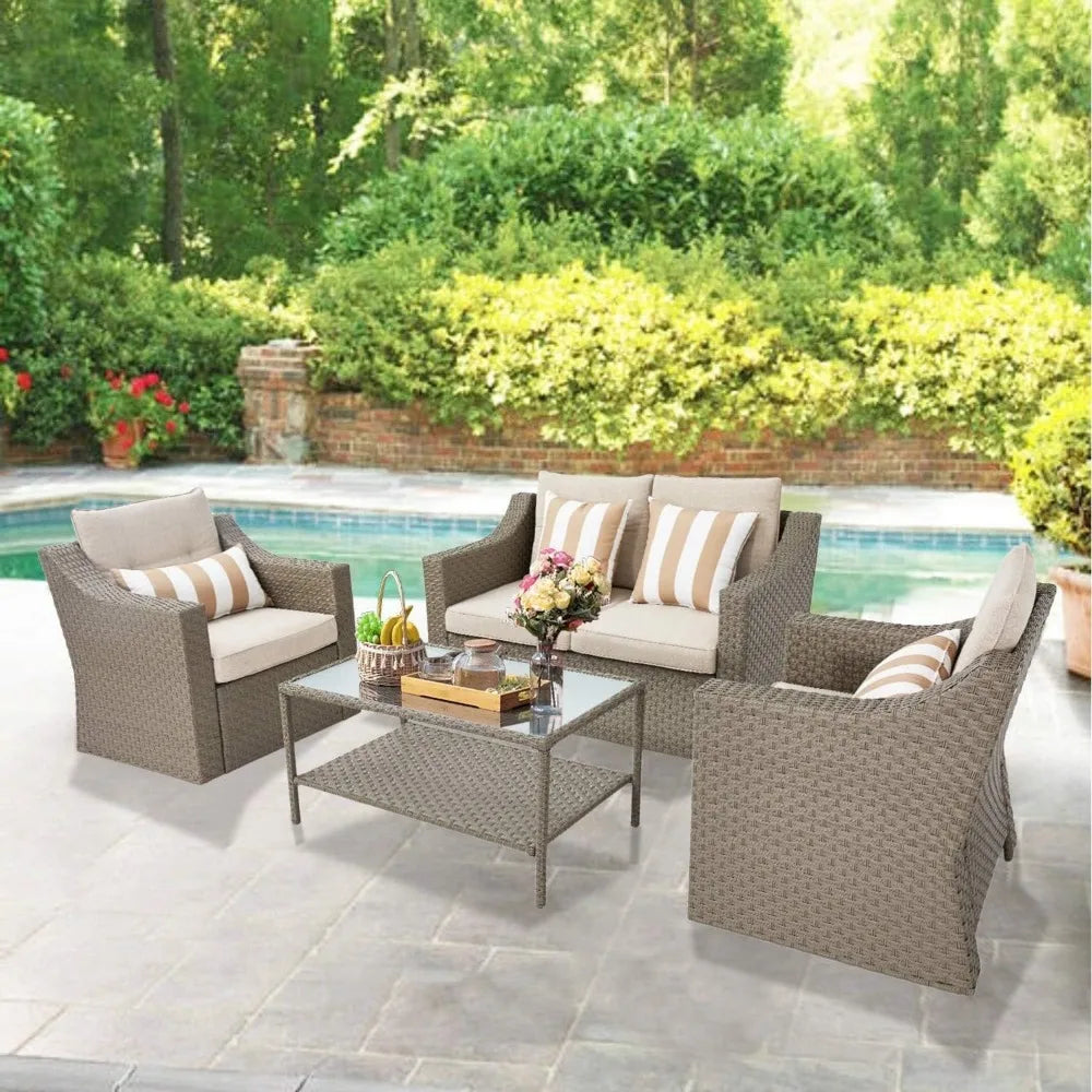 7-Piece Outdoor Wicker Patio