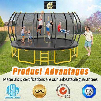 16FT Trampoline with Basketball hoop