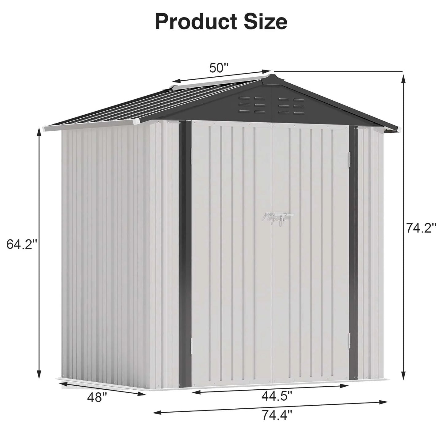 Victone 6' x 4' Metal Outdoor Storage Shed.