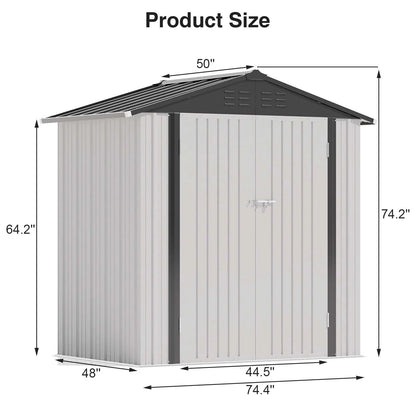 Victone 6' x 4' Metal Outdoor Storage Shed.