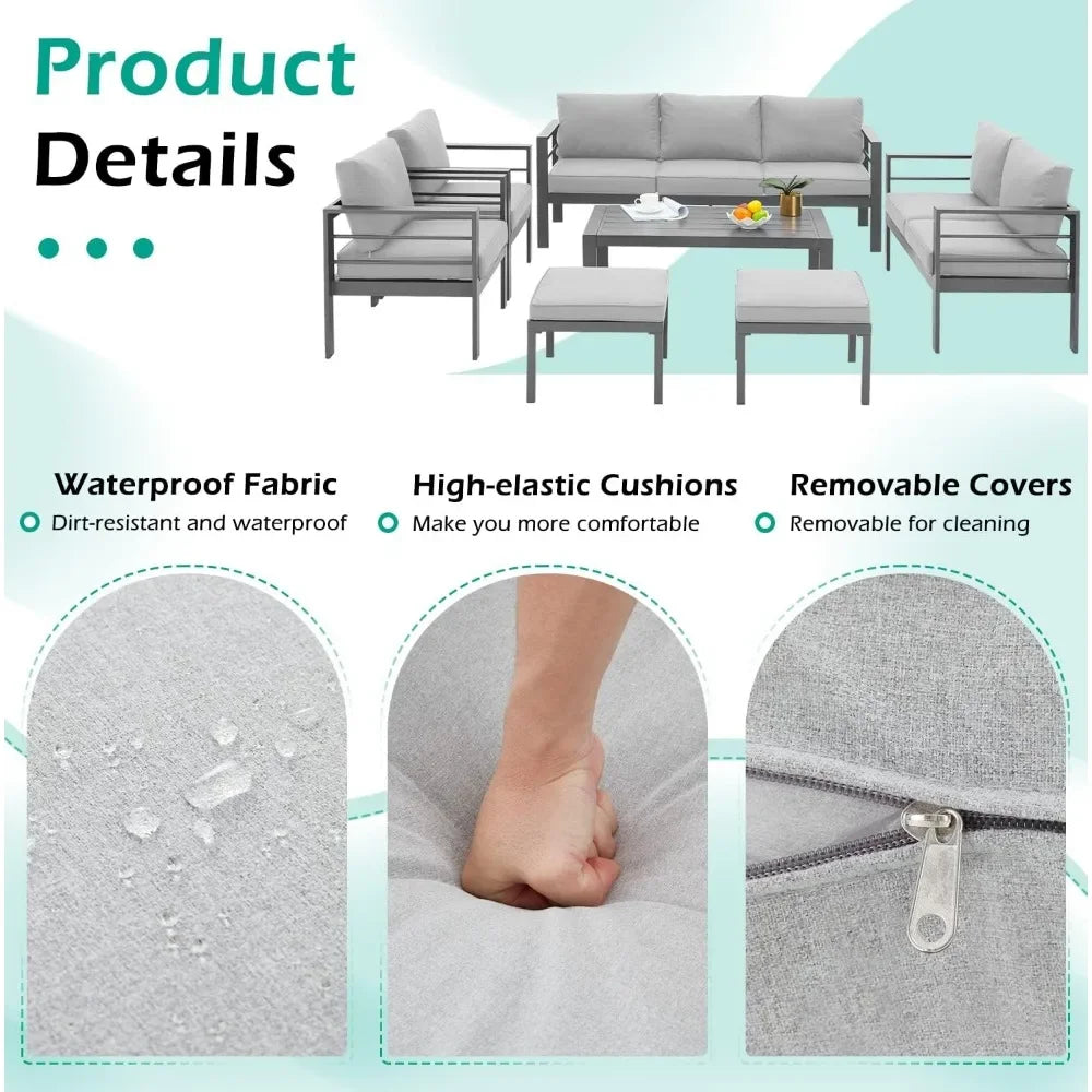 seven pieces Modern Outdoor Patio Furniture